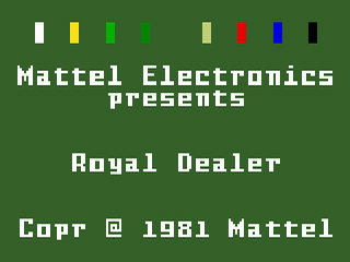 Royal Dealer title screen for Intellivision